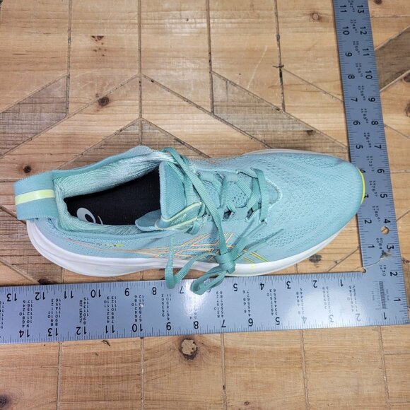 Asics Gel-Nimbus 26 Women 9.5 Wide Light Celadon Yellow Daily Road Running Shoes - Picture 12 of 12